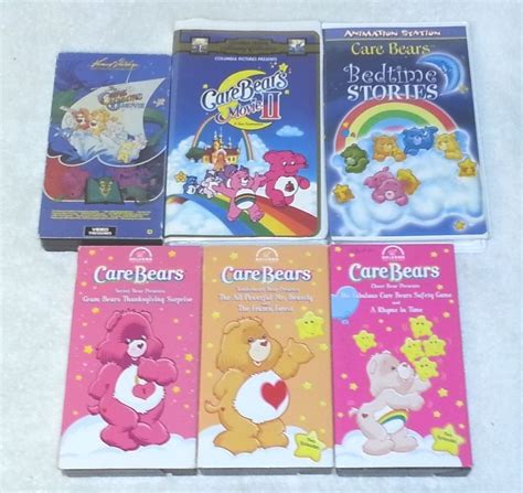 Lot of 6 CARE BEARS Vhs Videos MOVIE I & II Bedtime Stories 11 Episodes ...