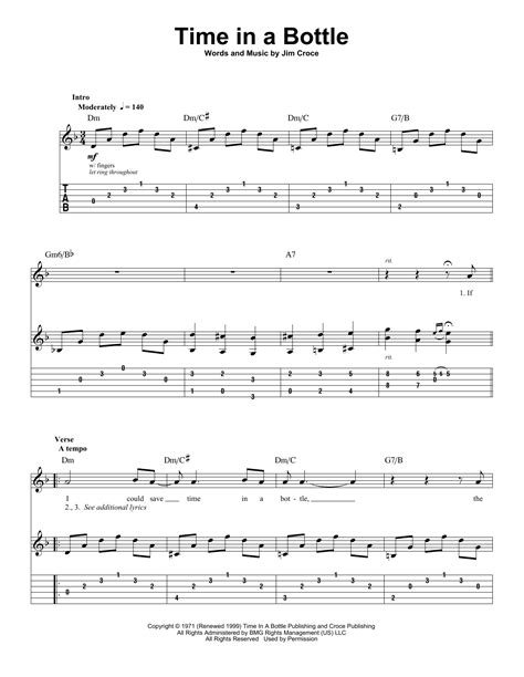 Time In A Bottle Guitar Tab by Jim Croce (Guitar Tab – 27752)