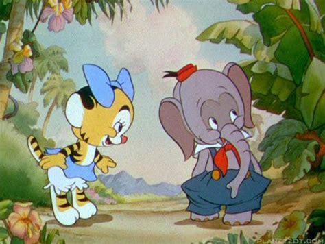 Silly Symphony - Elmer Elephant and Tillie Tiger 1936 | Vintage cartoon, Disney tiger, Old cartoons