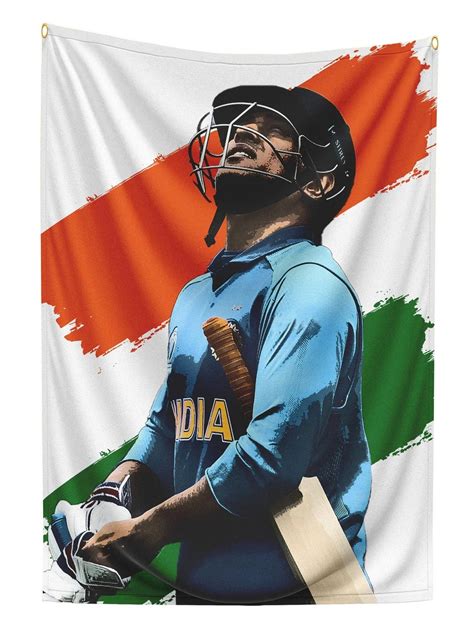 MS Dhoni India Flag - Etsy