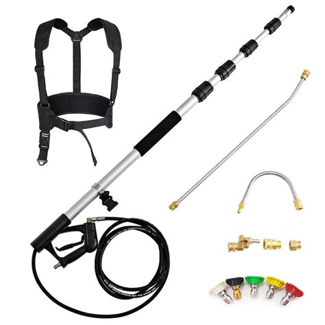 Costway 18 ft. Telescoping Pressure Washer Extension Wand Kit with 5 Spray Nozzles TG10008 - The ...