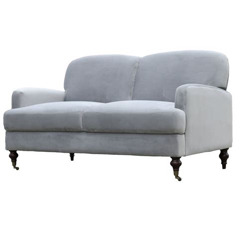 Huffington Velvet Settee, Grey | Velvet settee, Settee, Velvet sofa