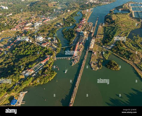 Aerial of panama canal hi-res stock photography and images - Alamy