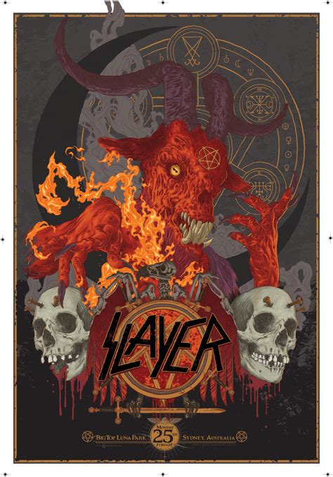 INSIDE THE ROCK POSTER FRAME BLOG: Slayer Sydney Australia Poster by Vance Kelly