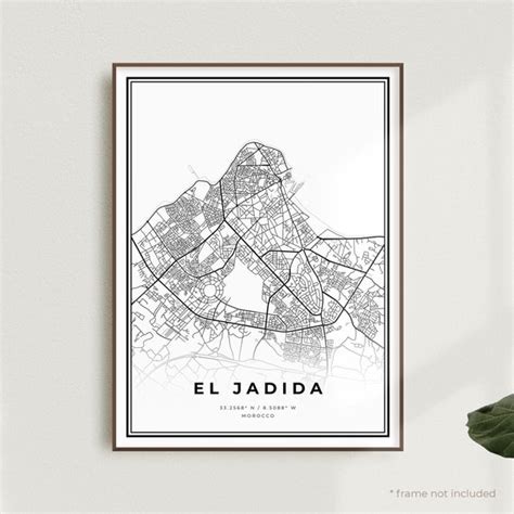 El Jadida Map Print El Jadida Street Map Postermorocco | Etsy