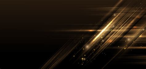 Abstract luxury golden glitter effect glowing on black background with lighting effect sparkle ...