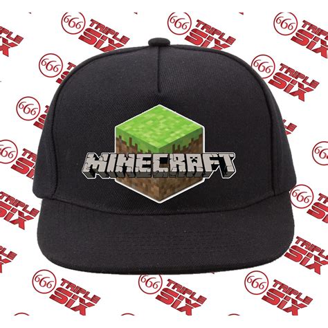 Minecraft Cotton Snapback Cap Logo | Topi Snapback Cotton Minecraft logo | Shopee Malaysia