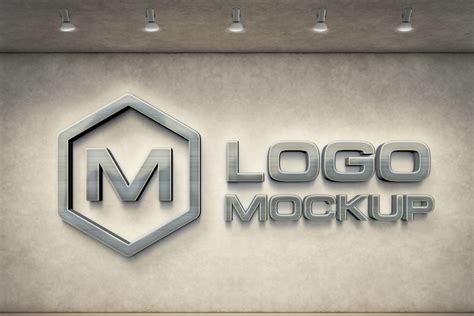 3d wall logo mockup template free - pasecr