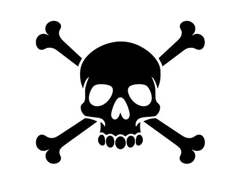 Skull and Crossbones SVG Jolly Roger Pirate Skull Silhouette Clipart ...