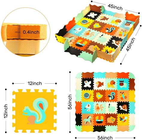 Baby Play Mat With Fence 25 Pack EVA Foam - Orbisify.com