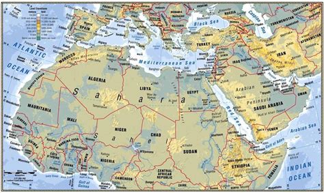 Map Of N Africa And Sw Asia – Topographic Map of Usa with States