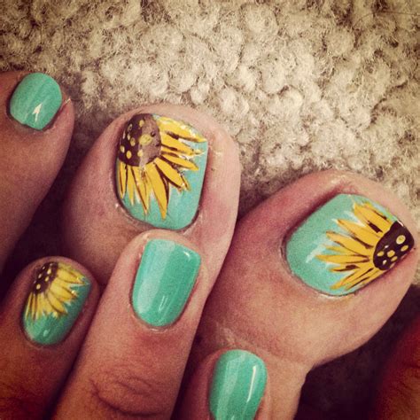 Sunflower nails:) | Sunflower nails, Nails, Make up