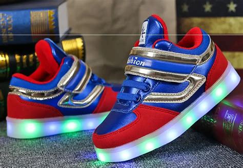 AH Glowing sneakers Luminous children Boys led Shoes USB rechargeable ...