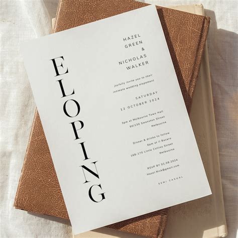 Elopement Invitation - Etsy