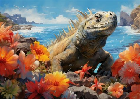 Premium AI Image | Galapagos Land Iguana