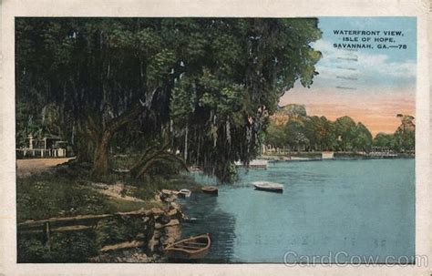 Waterfront View, Isle of Hope Savannah, GA Postcard