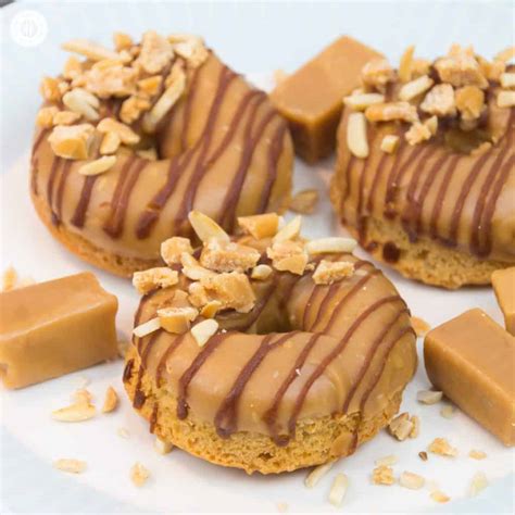 Caramel Doughnuts - Tasty Baked Doughnuts with a Sticky Caramel Glaze