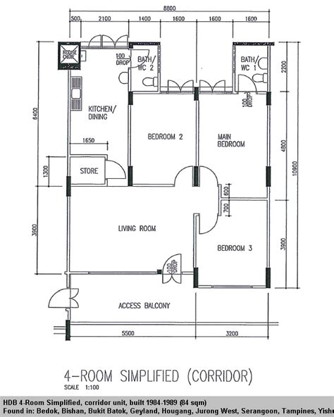 Singapore Hdb 4 Room Floor Plan - floorplans.click