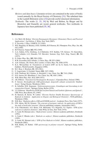 Principles and applications of esr spectroscopy