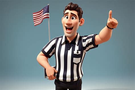 Premium AI Image | Funny 3d illustration of an american referee