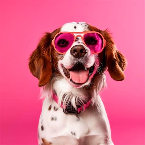 Premium Photo | Funny dog with sunglasses studio background