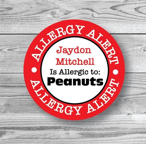 Allergy Alert Labels Food Allergy Stickers Personalized | Etsy | Allergy stickers, Allergy ...