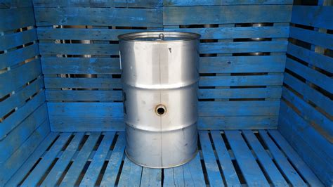 55 Gallon Used Stainless Steel Barrel | 2” Fitting Middle Used Barrels ...