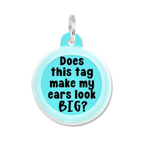Funny Cute Dog ID Pet Tags Personalized ears Look - Etsy