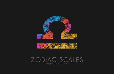 Zodiac scales logo symbol design creative Vector Image