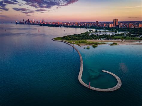 Found this really cool looking pier off of Montrose Beach : r/chicago