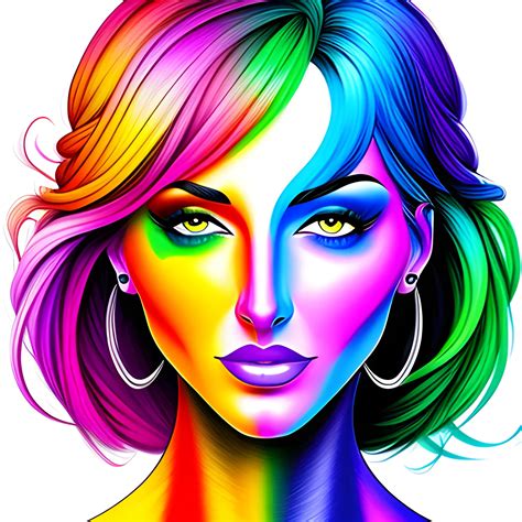 Digital art colorful girl drawing - Arthub.ai