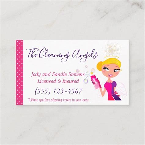 Cute Cartoon Angel Maid House Cleaning Service Business Card | Zazzle | House cleaning services ...