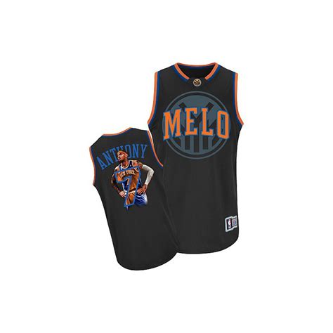 Men's New York Knicks Carmelo Anthony Authentic Black Notorious Adidas ...