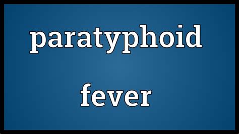 Paratyphoid fever Meaning - YouTube