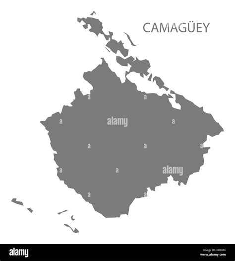 Camaguey Cuba Map grey Stock Photo - Alamy