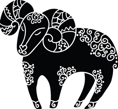 Free Clipart Of A Horoscope Astrology Zodiac Aries Ram