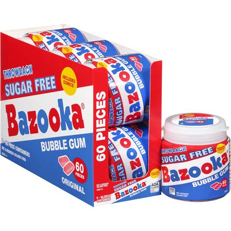 Bazooka Sugar Free Bubble Gum - Holiday 60 Count To Go Cup (Pack of 6 ...