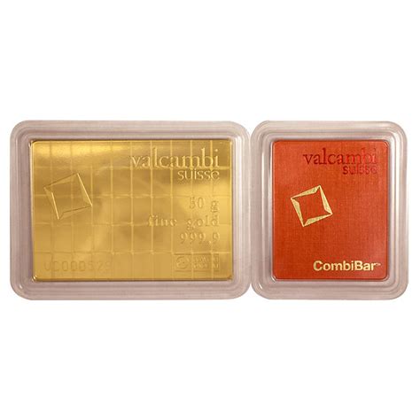 Valcambi Suisse 50 Gram Gold CombiBar | Golden Eagle Coins