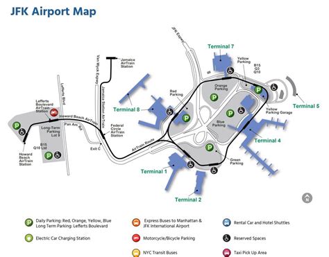 Jhon F. Kennedy Airport Map (JFK) - Printable Terminal Maps, Shops ...