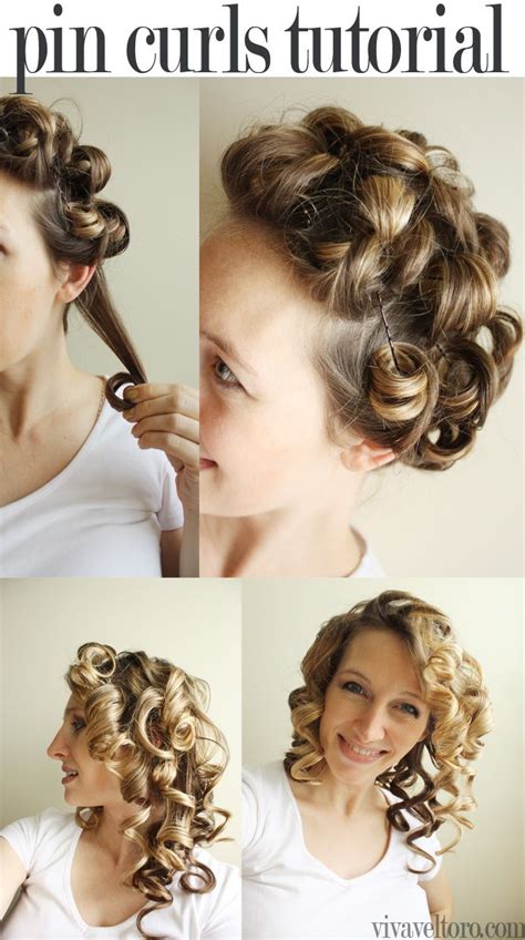 Simple pin curls tutorial. So cute and easy to DIY. Pin Curl Hair, Pin Up Curls, Curls For Long ...