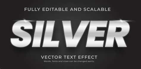 Premium Vector | Editable font style silver text effect