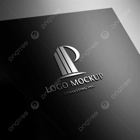 Metallic White And Grey Logo Mockup Template Download on Pngtree