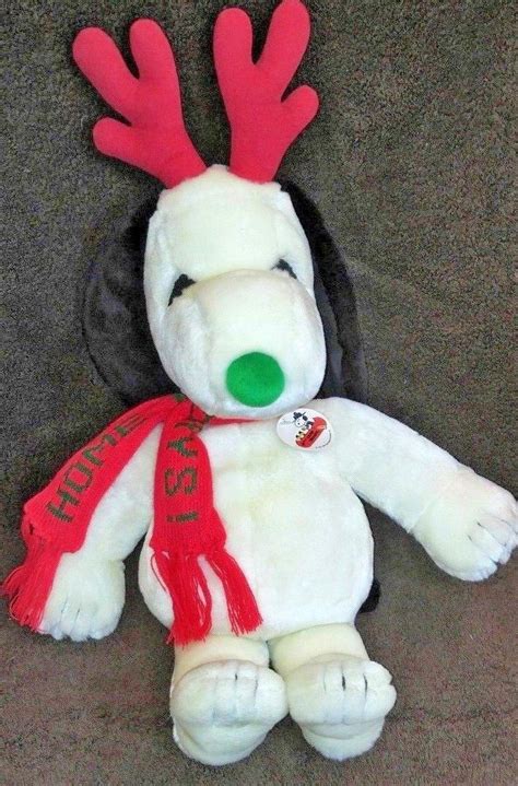 Snoopy Plush Toy Christmas Home for the Holidays Scarf 24" Large NWT | eBay | Snoopy plush ...