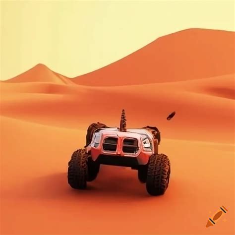 Remote control car racing in the desert on Craiyon