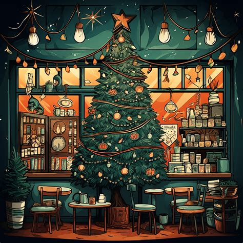 Christmas Coffee Shop Art Free Stock Photo - Public Domain Pictures