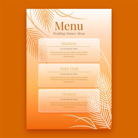 Free Vector | Wedding menu template design