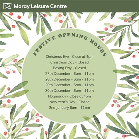 The Festive Period at Moray Leisure Centre - Moray Leisure Centre