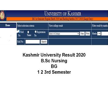 Kashmir University Results 2020 (Out) University of Kashmir UOK BA BSC BCom Odd/ Even Sem Results