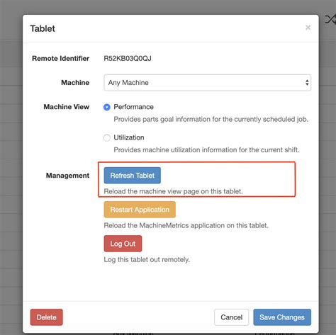 Tablet Troubleshooting – MachineMetrics