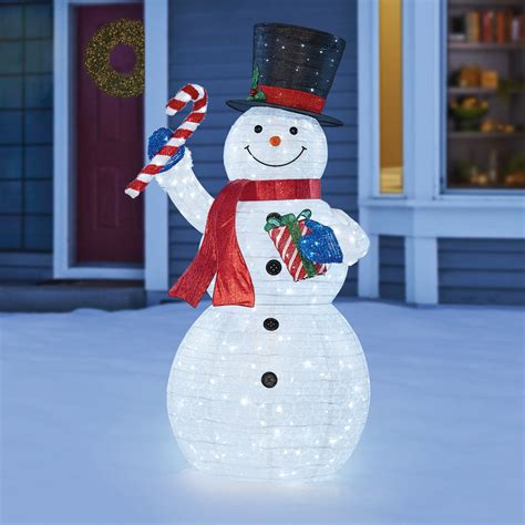 7ft (2.15 m) Indoor/Outdoor LED Pop Up Christmas Snowman With Twinkle ...
